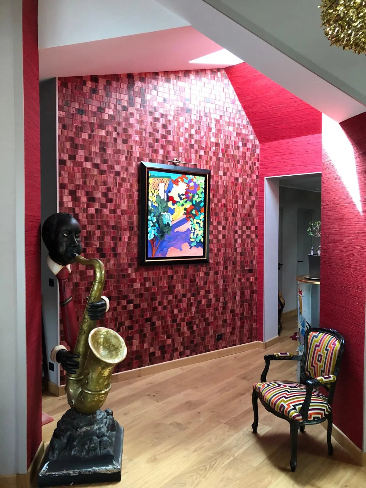 Chambre avec peinture décorative sur mesure